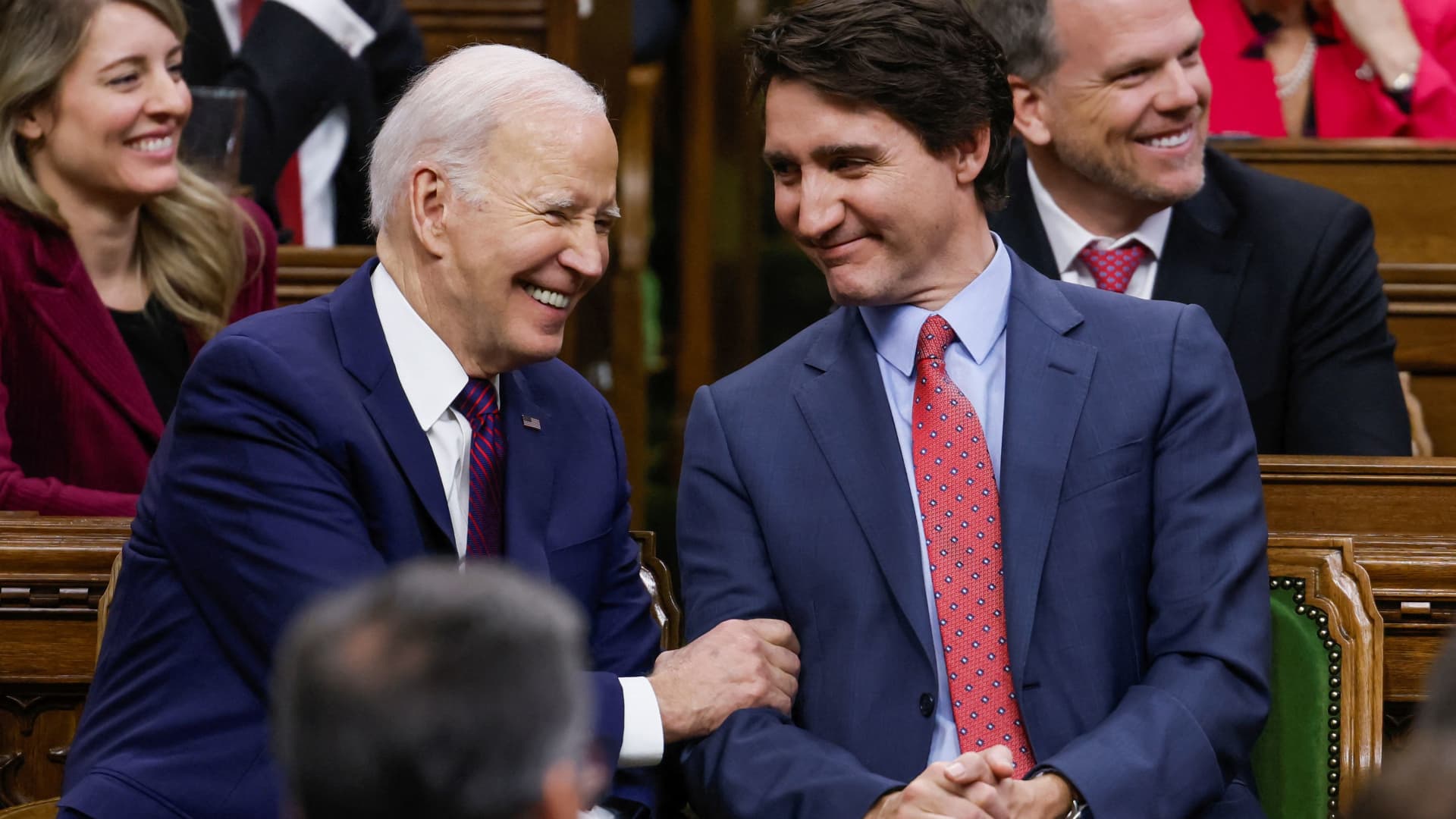 Biden and Trudeau promote strength of democratic alliance on heels of Putin, Xi meeting