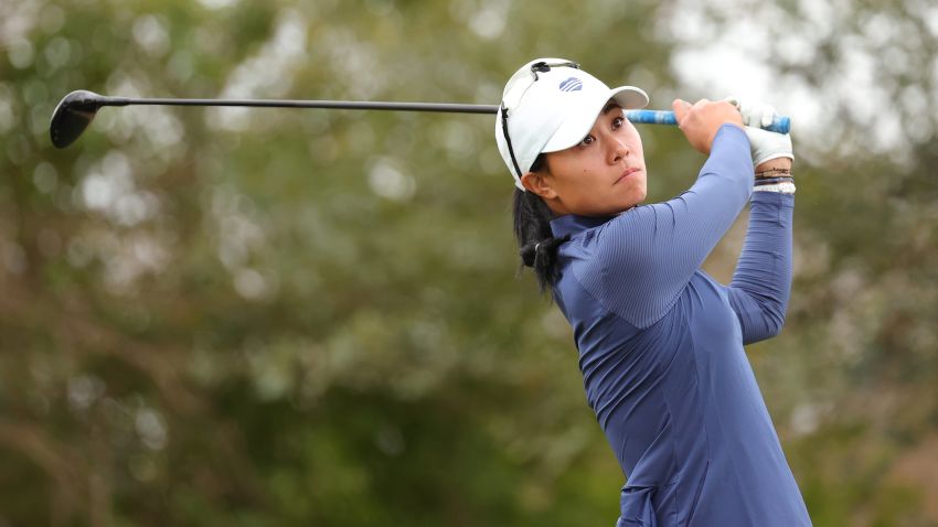 HOUSTON, TEXAS - DECEMBER 11: Danielle Kang of the United States plays her shot from the 12th tee during the second round of the 75th U.S. Women's Open Championship at Champions Golf Club Jackrabbit Course on December 11, 2020 in Houston, Texas. (Photo by Carmen Mandato/Getty Images)
