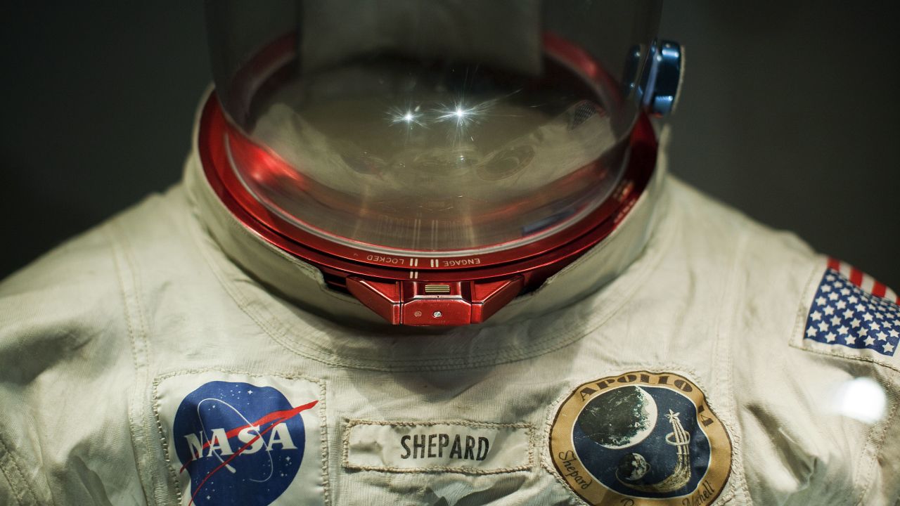 Shepard's EVA suit on display at the Kennedy Space Center Visitor Complex in Cape Canaveral, Florida.