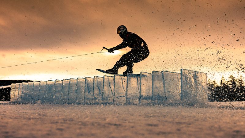 Pushing the bounds of wakeboarding above – and below – the ice