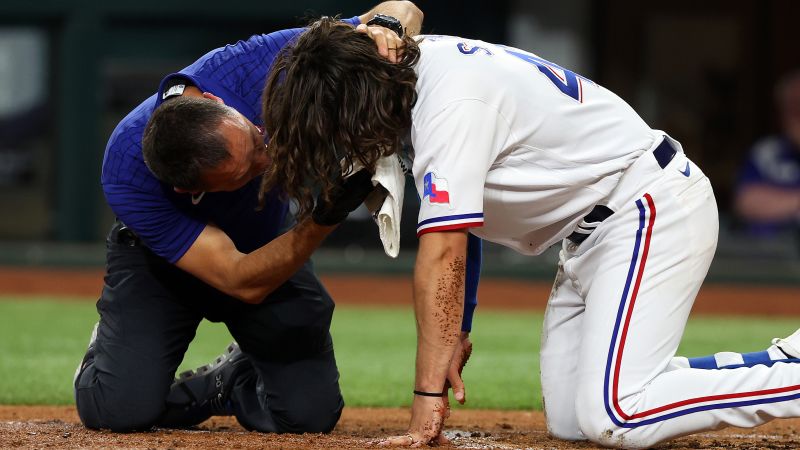 Texas Rangers player Josh Smith hospitalized after hit in face with pitch