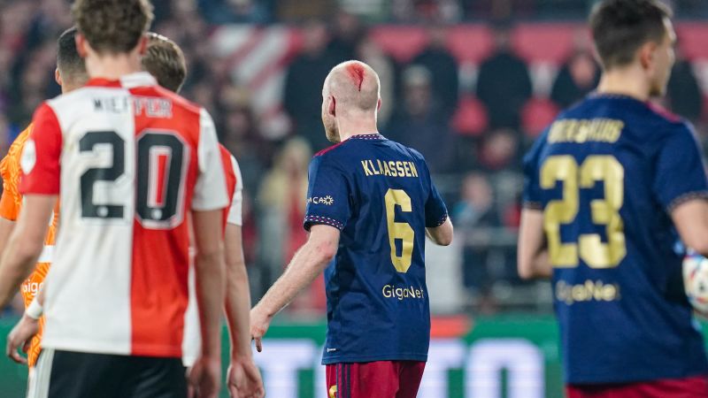 Ajax star Davy Klaassen injured after being struck by object thrown from crowd