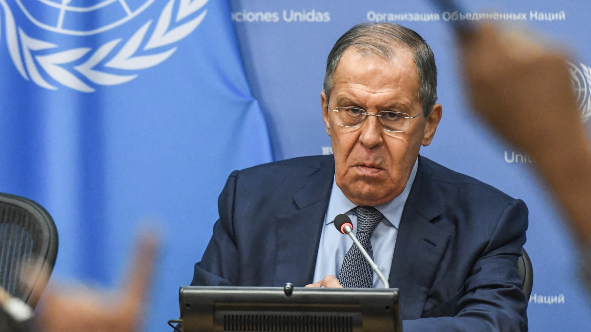 Russia’s foreign minister comes to the United Nations as Moscow faces war crimes accusations