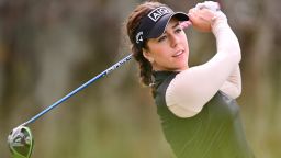 ORLANDO, FLORIDA - JANUARY 21: Georgia Hall of England plays her shot from the 18th tee during the second round of the 2022 Hilton Grand Vacations Tournament of Champions at Lake Nona Golf & Country Club on January 21, 2022 in Orlando, Florida. (Photo by Julio Aguilar/Getty Images)