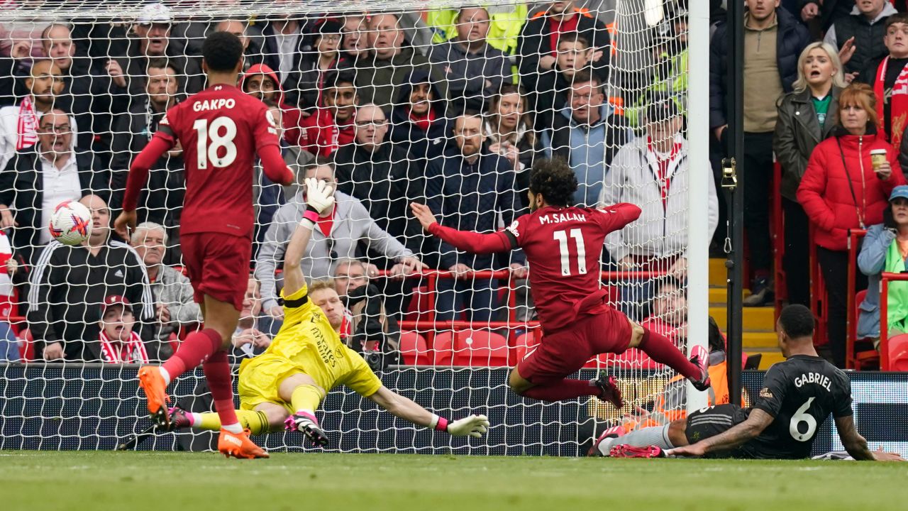 Mo Salah scored his team's first goal.