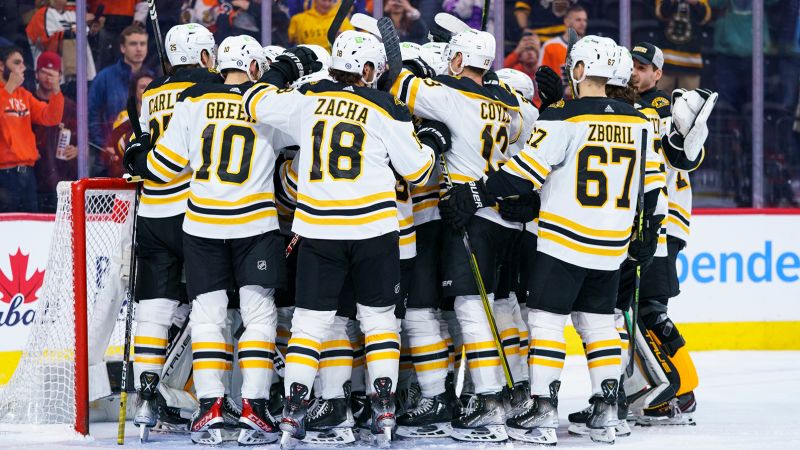 Boston Bruins break NHL record for most wins in a single season