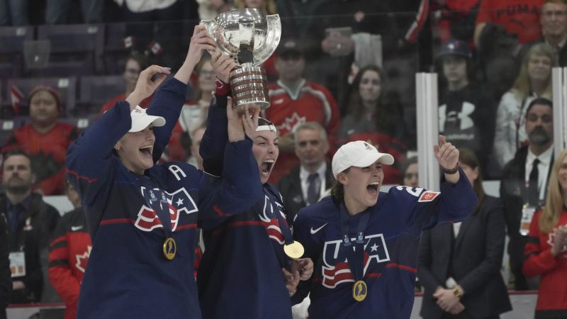 US crowned women’s ice hockey world champion after Hilary Knight scores hat-trick against Canada