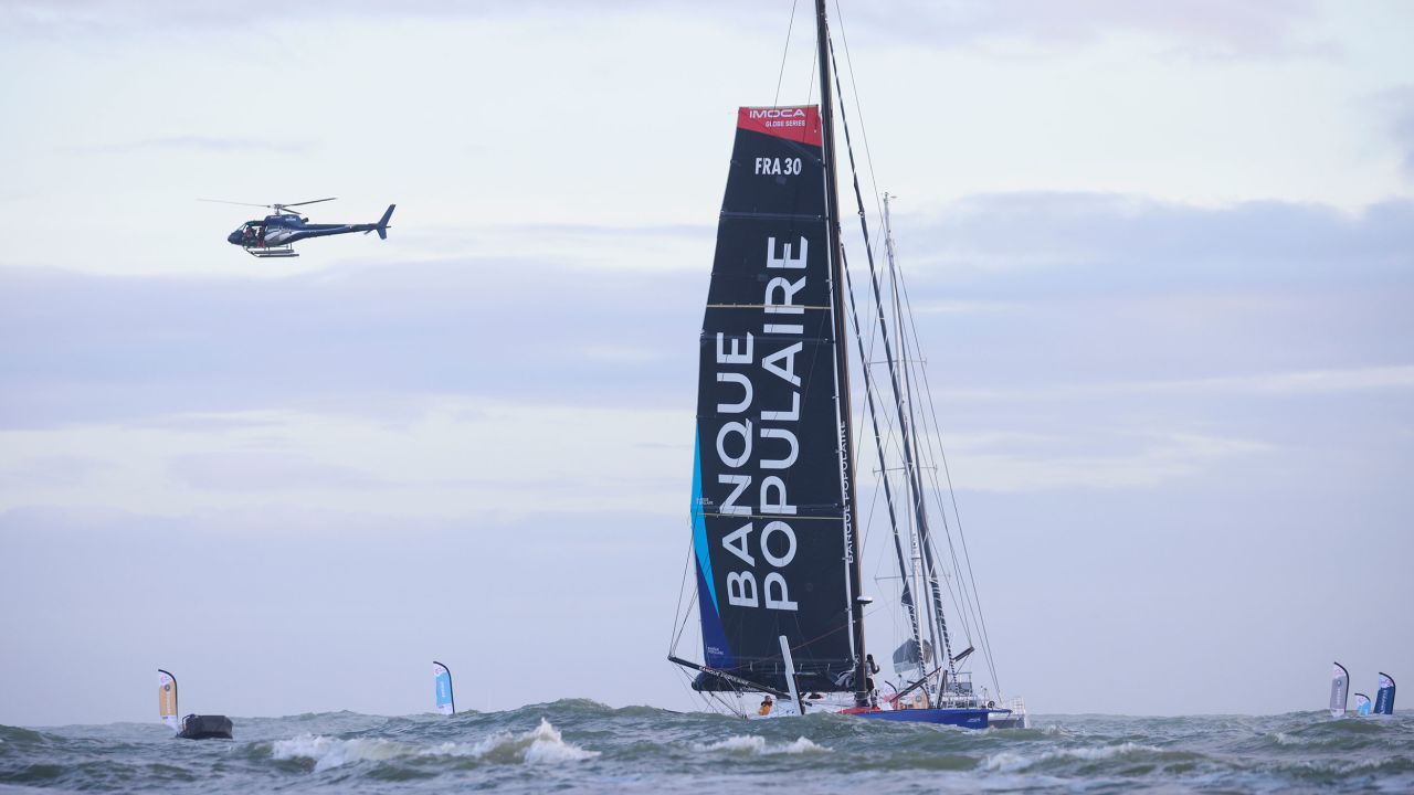 Crémer arrives Les Sables-d'Olonne in France at the end of the last Vendée Globe.