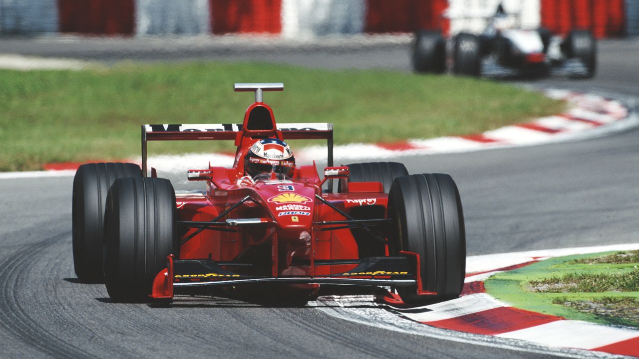 Schumacher competes at the Italian Grand Prix in September 1998.