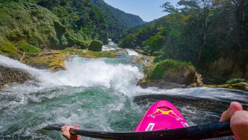 ‘There’s nothing like it,’ says kayaker Dane Jackson after descending 300 feet down waterfalls