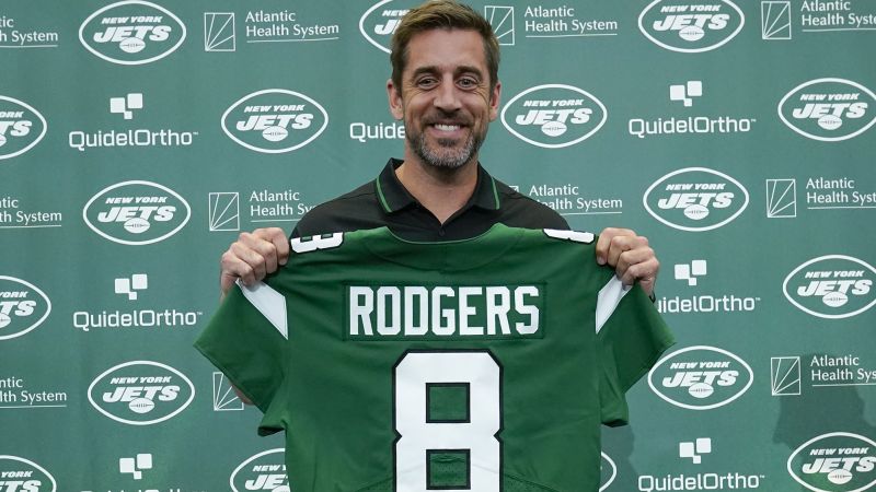 ‘This is a surreal day for me’: Aaron Rodgers introduced as New York Jets quarterback