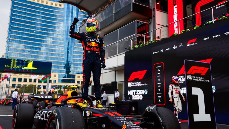 Sergio Perez cruises to victory at Azerbaijan Grand Prix after Max Verstappen loses time under safety car