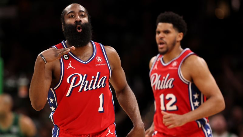 James Harden scores 45 points to lift Joel Embiid-less Philadelphia 76ers past Boston Celtics in Game 1