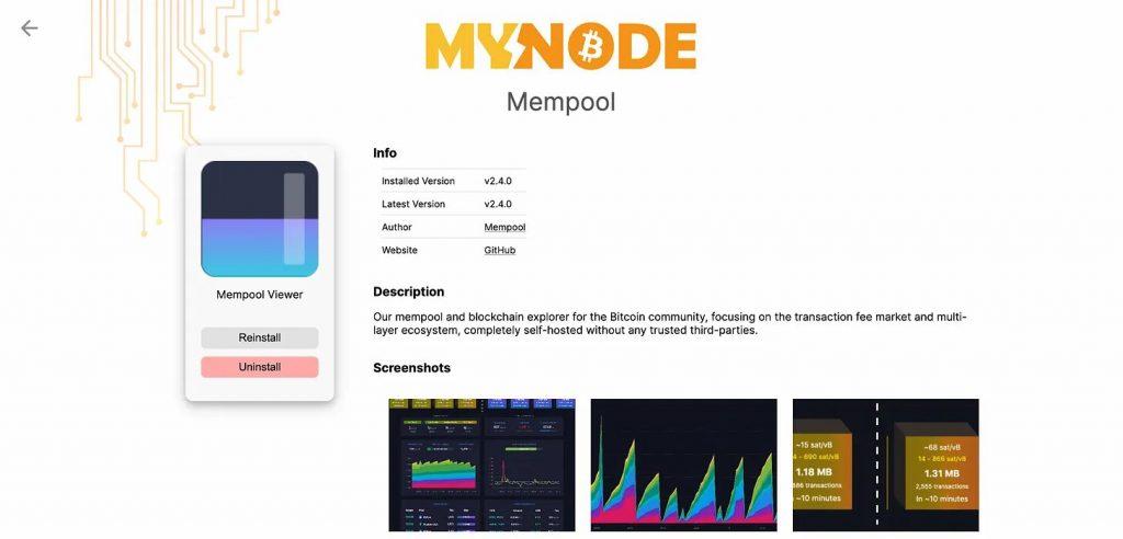 myNode mempool