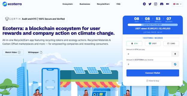 Green Crypto Ecoterra Raises $2 Million in 3 Weeks – Secure Your Spot Now Before Price Rise