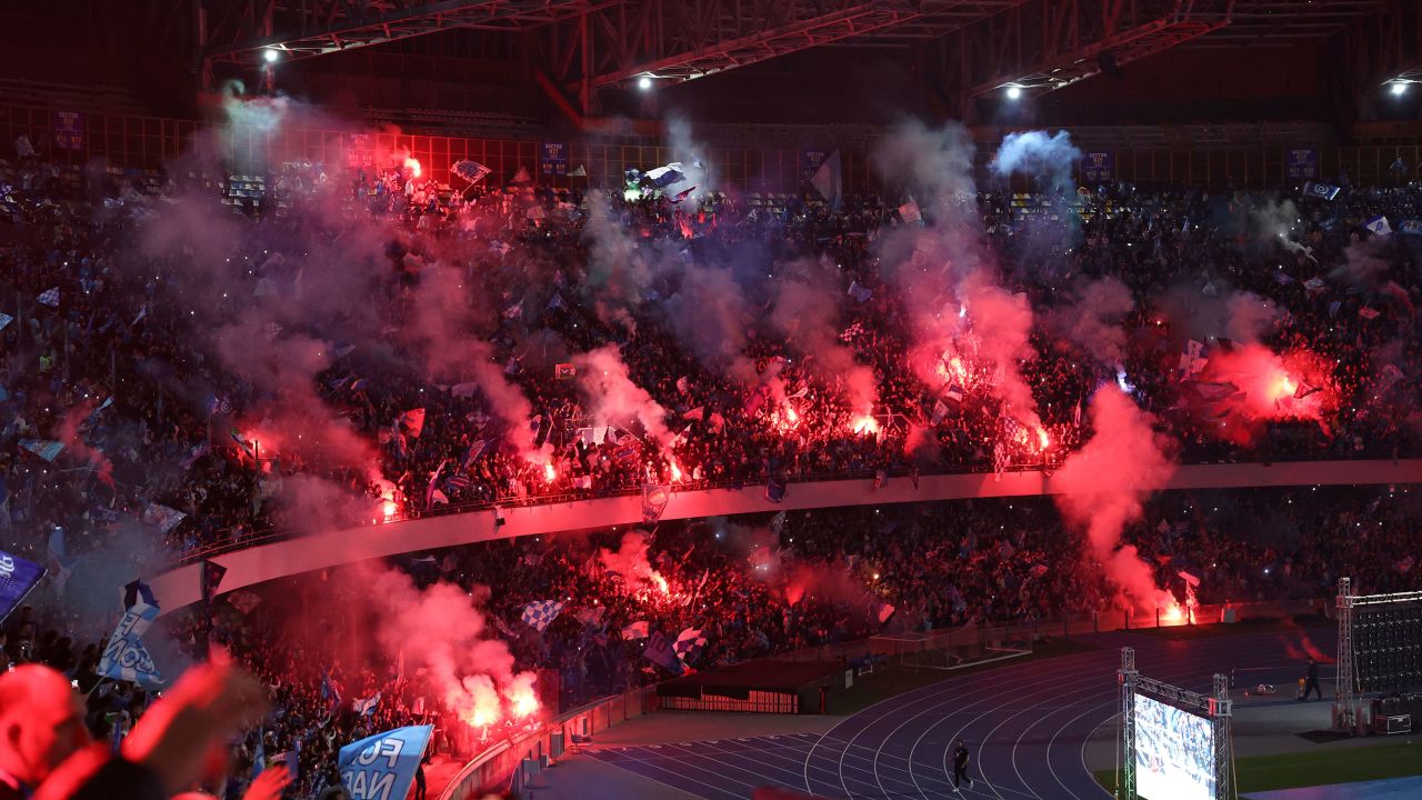 Thousands of fans watched the match on large screens at the Diego Armando Maradona stadium.