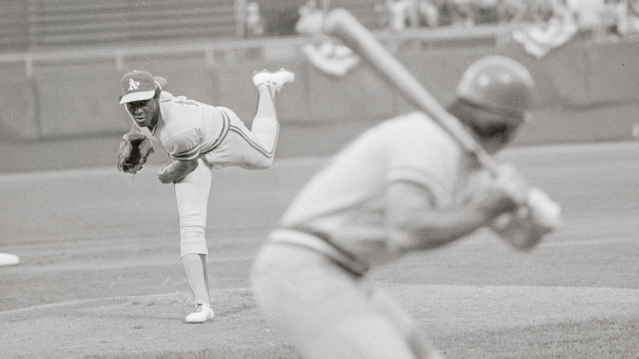 First pitch of the 1975 All-Stars game by Oakland A's Vida Blue.