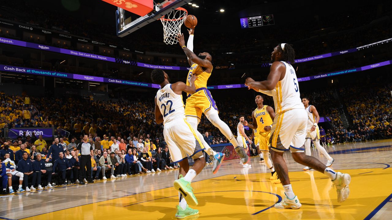 James shoots the ball during Game 5.