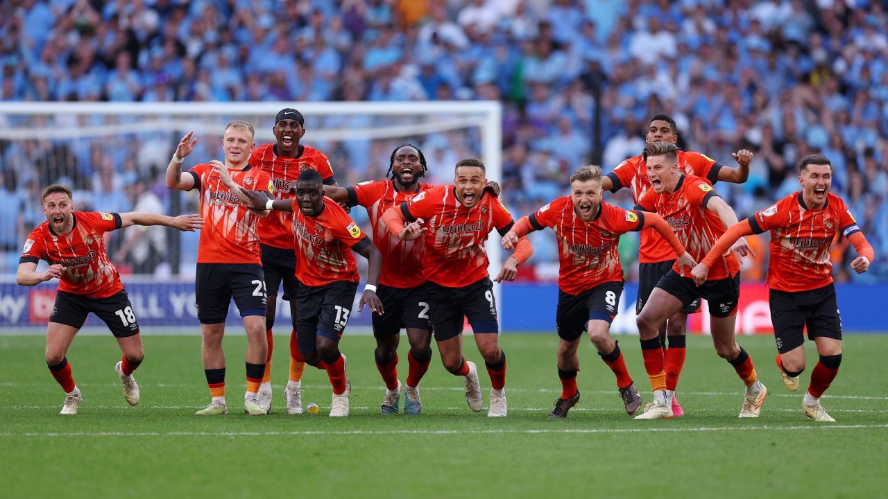 Luton's players scored all six of their penalties in the shootout.