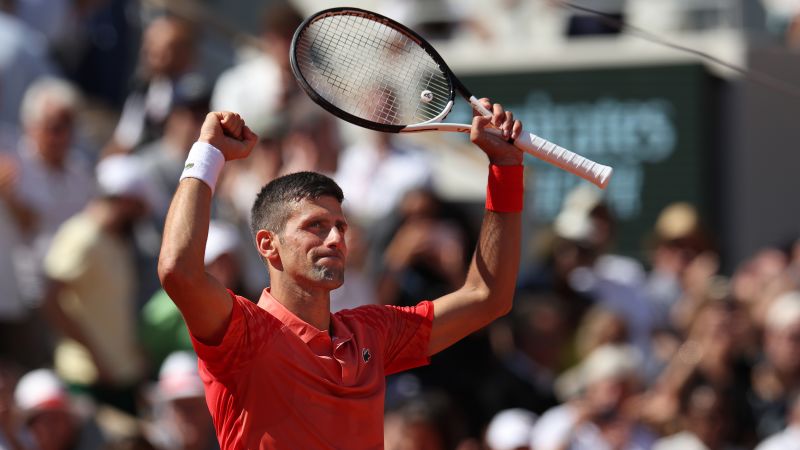 Novak Djokovic progresses to a record 17th French Open quarterfinal as he beats Juan Pablo Varillas