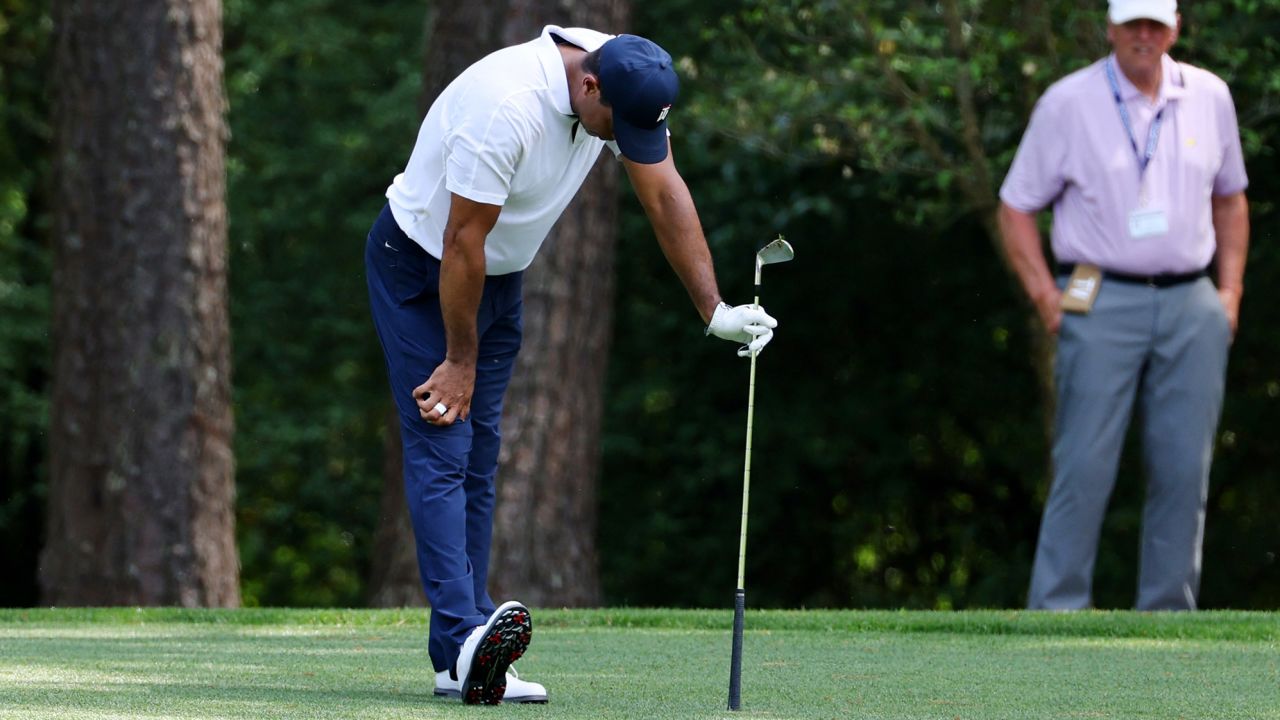 Woods could be seen visibly struggling with movement at The Masters.