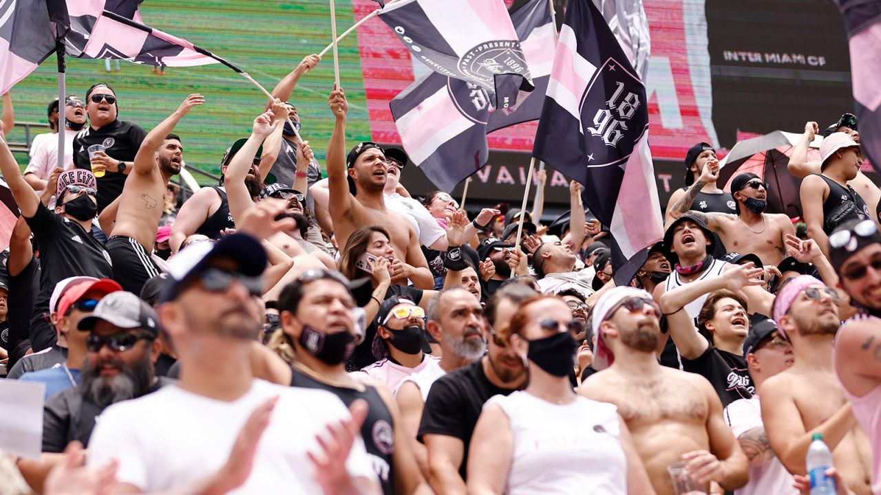 FORT LAUDERDALE, FLORIDA - MAY 09: Inter Miami CF fans look on prior to the game against Atlanta United at DRV PNK Stadium on May 09, 2021 in Fort Lauderdale, Florida. (Photo by Michael Reaves/Getty Images)