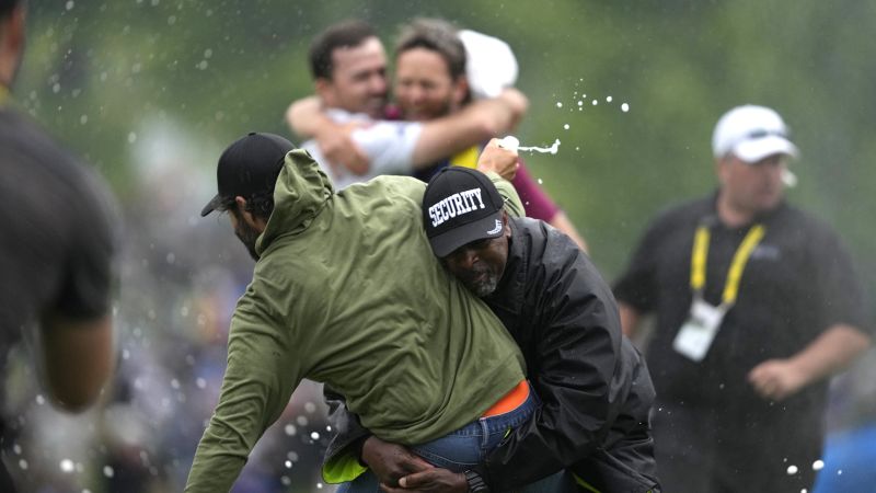 Golfer Adam Hadwin mistakenly leveled by security when celebrating Nick Taylor’s fairytale Canadian Open win