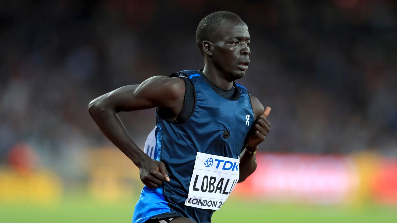 Athlete Refugee Team's Dominic Lobalu competes in the Men's 1500m heats during day seven of the 2017 IAAF World Championships at the London Stadium. (Photo by Adam Davy/PA Images via Getty Images)