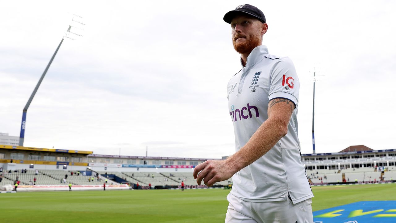 BIRMINGHAM, ENGLAND - JUNE 20: Ben Stokes of England looks on as they leave the field after Australia defeat England during Day Five of the LV= Insurance Ashes 1st Test match between England and Australia at Edgbaston on June 20, 2023 in Birmingham, England. (Photo by Ryan Pierse/Getty Images)