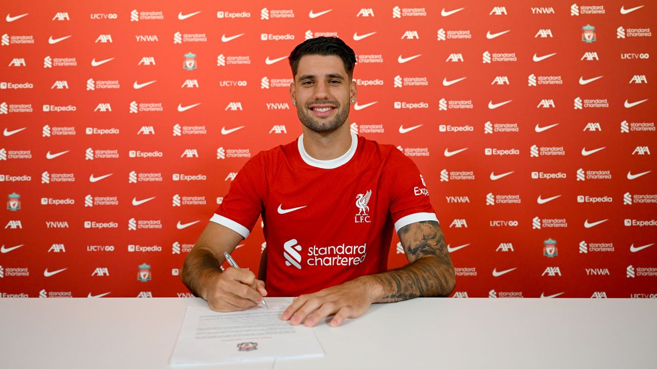 KIRKBY, ENGLAND - JULY 02: (THE SUN OUT, THE SUN ON SUNDAY OUT) Dominik Szoboszlai new signing for Liverpool at AXA Training Centre on July 02, 2023 in Kirkby, England. (Photo by Andrew Powell/Liverpool FC via Getty Images)