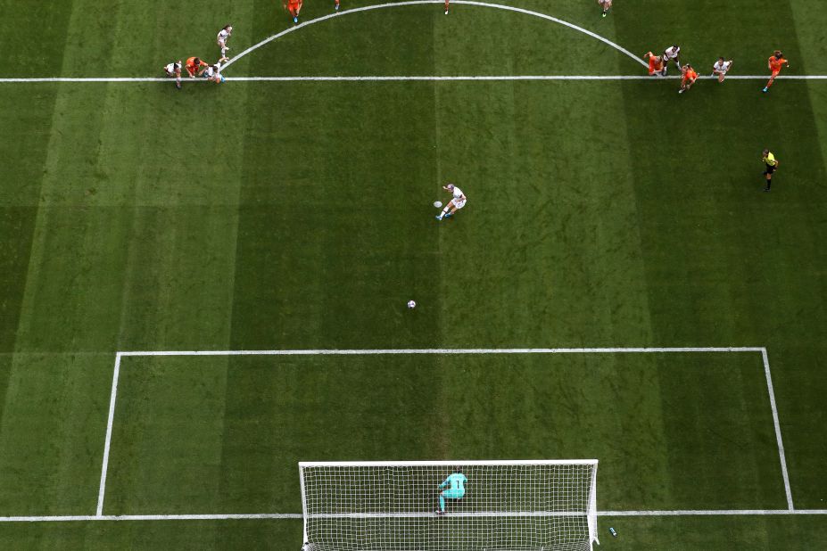 Rapinoe scored her team's first goal from the penalty spot during the 2019 World Cup championship match against the Netherlands in Lyon, France. Rapinoe scored a tournament-high six goals as the Americans <a href="https://www.cnn.com/2019/07/03/football/gallery/uswnt-world-cup-2019/index.html" target="_blank">won their second straight World Cup title</a>.