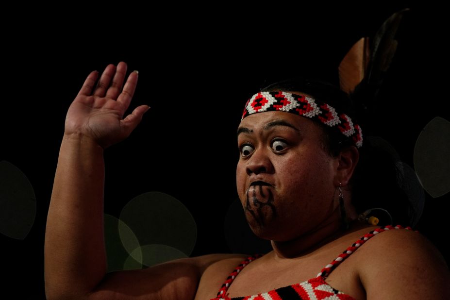 A performer is pictured during the opening ceremony.