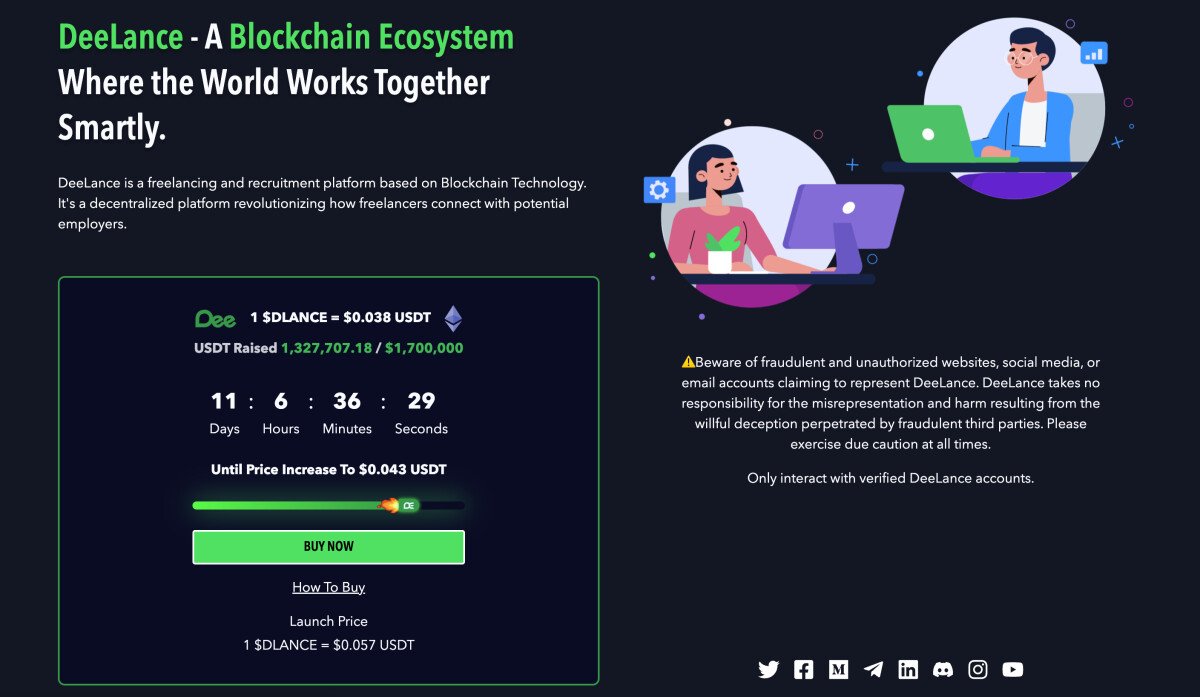 Web3 Freelancing and Recruitment Platform DeeLance Races Toward $1.5 Million – Huge Price Pump Incoming