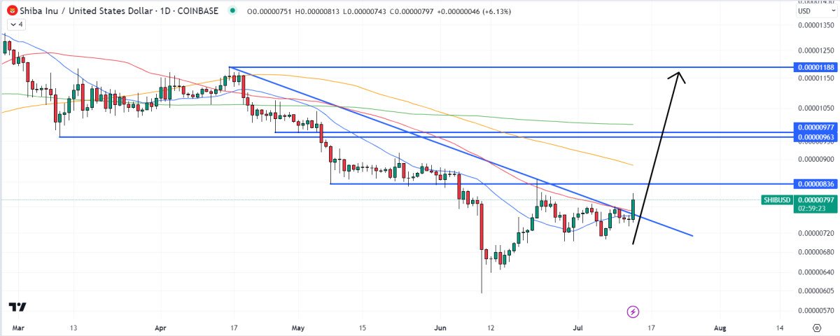 Shiba Inu Price Prediction as SHIB Surges 6% Despite Concerns of Whale Token Dump