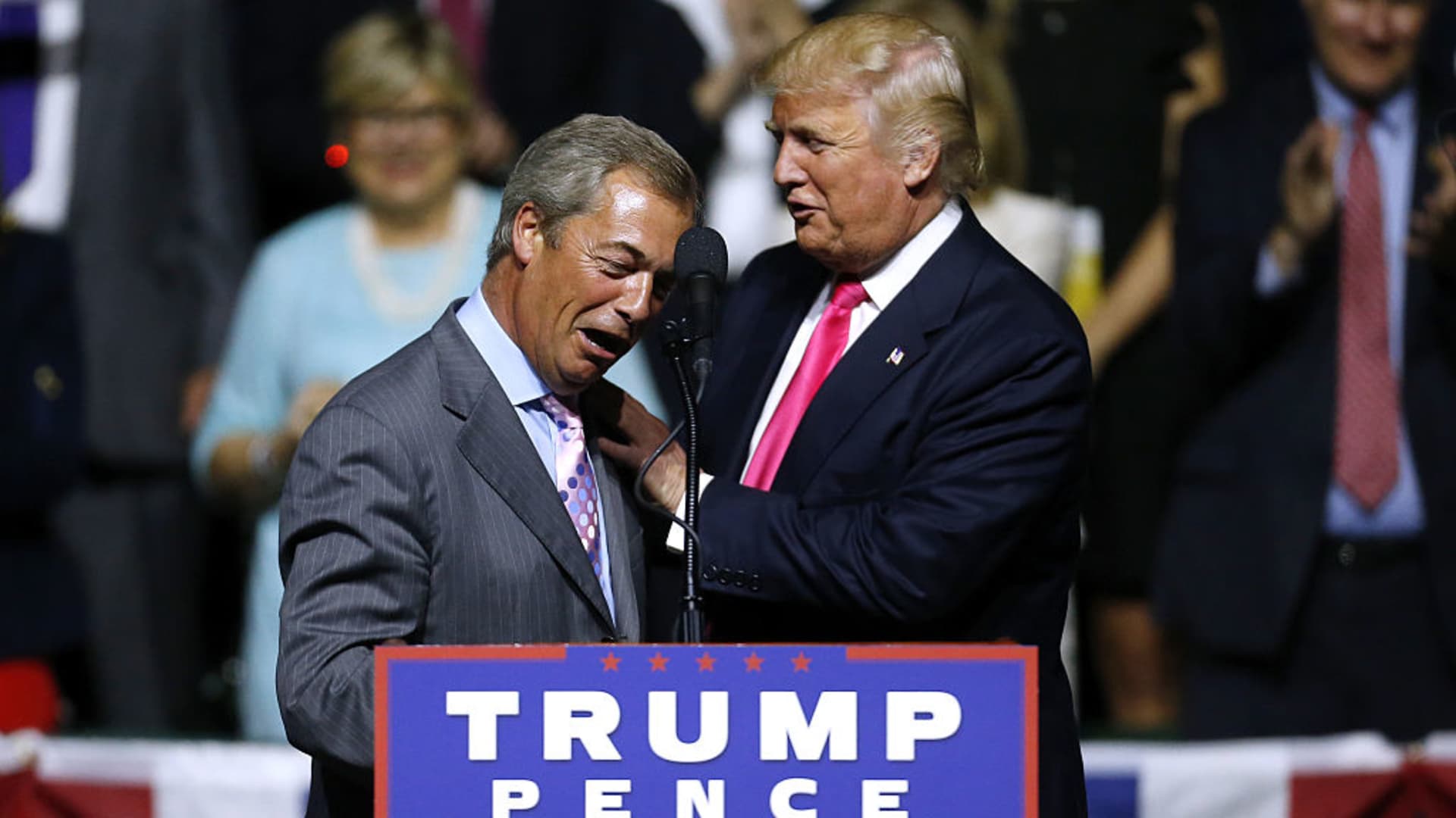 A CEO quits and the BBC apologizes to Trump ally Nigel Farage. A banking scandal erupts in Britain