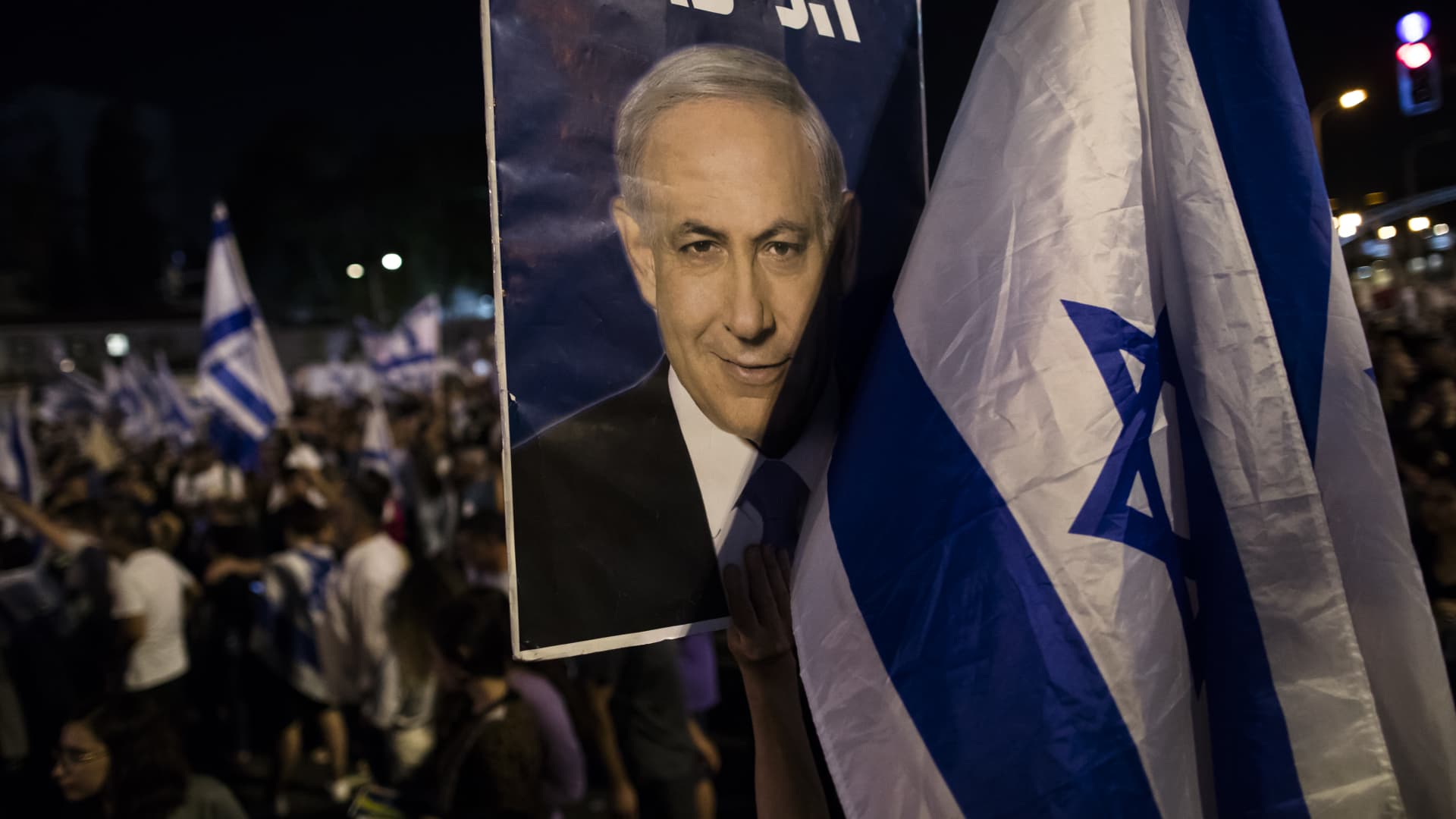 Israel’s Netanyahu rules out civil war as mass protests divide country over judicial reform