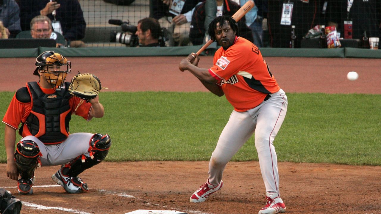 SAN FRANCISCO - JULY 09:  American League All-Star Vladimir Guerrero #27 of the Los Angeles Angels of Anaheim competes in the final round of the 78th Major League Baseball All-Star Home Run Derby at AT&T Park on July 9, 2007 in San Francisco, California.  (Photo by Justin Sullivan/Getty Images)