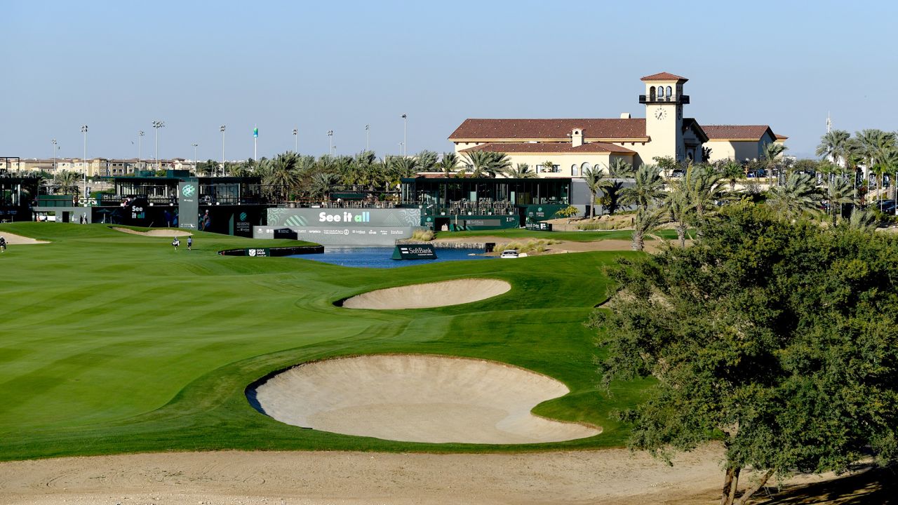 AL MUROOJ, SAUDI ARABIA - FEBRUARY 02: A general view of the 9th hole on Day One of the PIF Saudi International at Royal Greens Golf & Country Club on February 02, 2023 in Al Murooj, Saudi Arabia. (Photo by Tom Dulat/Getty Images)