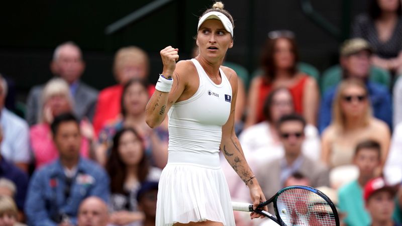 Markéta Vondroušová reaches first Wimbledon final with straight sets victory over Elina Svitolina