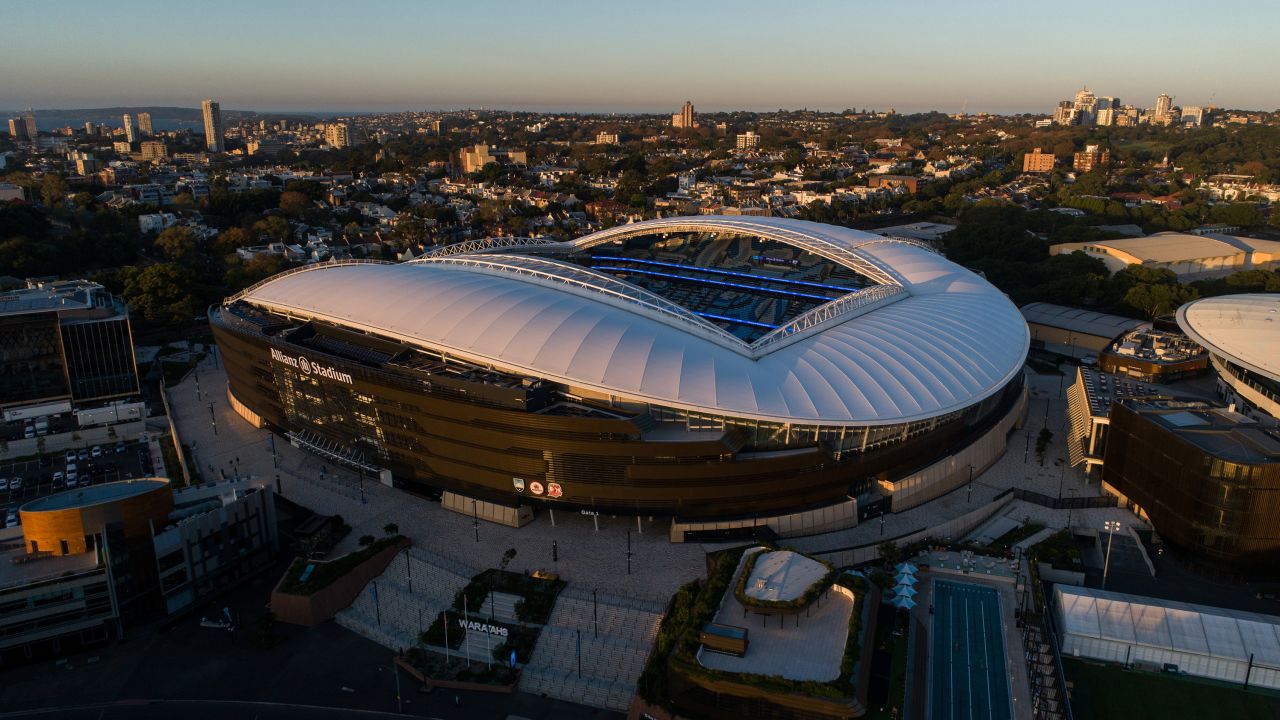 SYDNEY - APRIL 28: An aerial view of Sydney Football Stadium on April 28, 2023 in Sydney, Australia. The stadium will be a venue hosting matches during the 2023 FIFA World Cup held in Australia & New Zealand commencing on July 20th, with the final being played on August 20th. (Photo by Cameron Spencer/Getty Images)