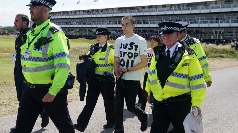 Just Stop Oil protestors disrupt Open Championship