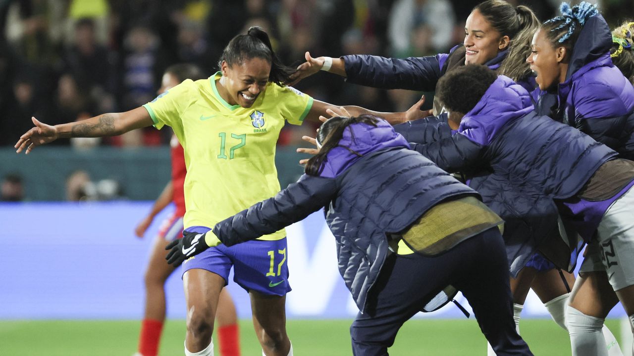 Borges celebrates scoring against Panama.