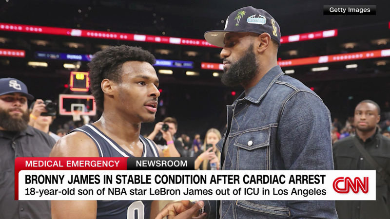 Bronny James, son of LeBron James, stable after cardiac arrest