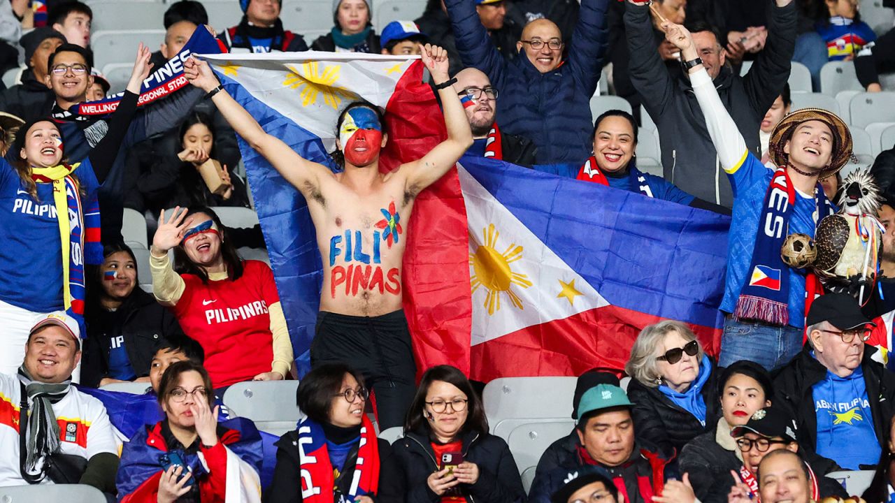 Philippines fans cheer before Sunday's game.