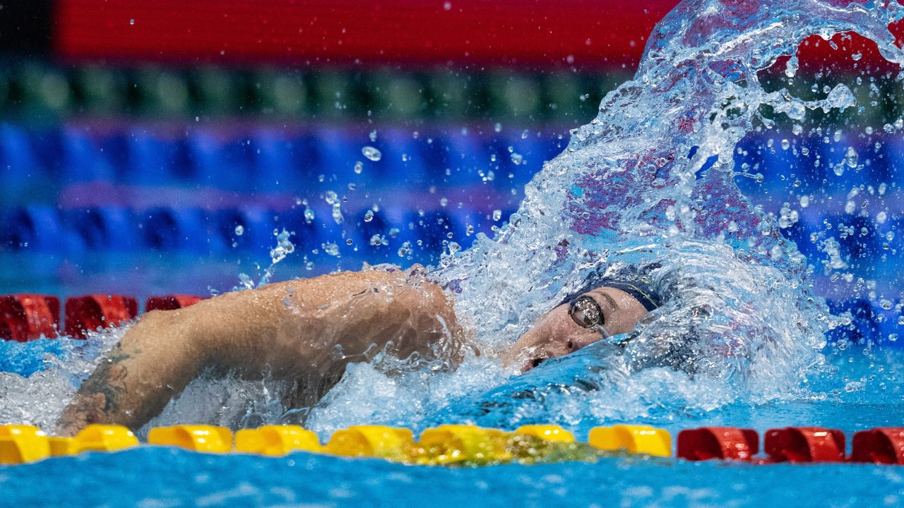 FUKUOKA, JAPAN - JULY 30: Sarah Sjostrom of Sweden competes during the 2023 World Aquatics Championships in Fukuoka, Japan on July 30, 2023. (Photo by Mine Kasapoglu/Anadolu Agency via Getty Images)