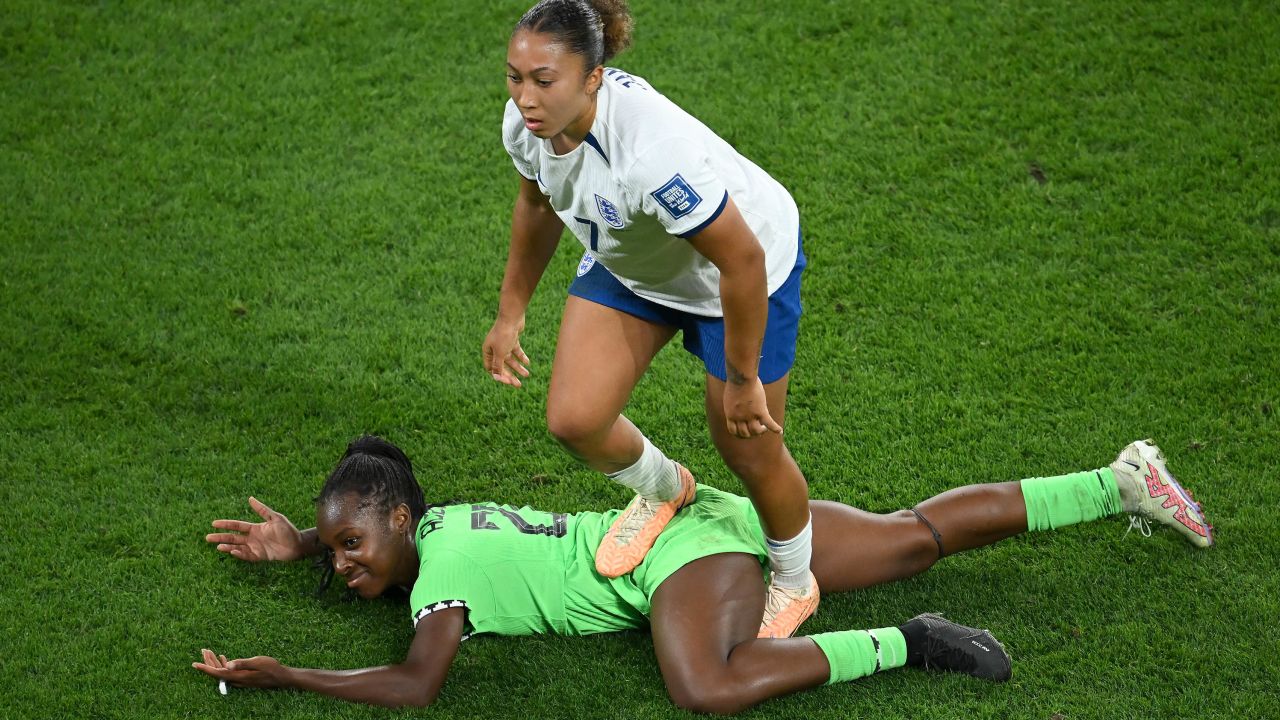 The Lionesses were reduced to 10 players after Lauren James was sent off.