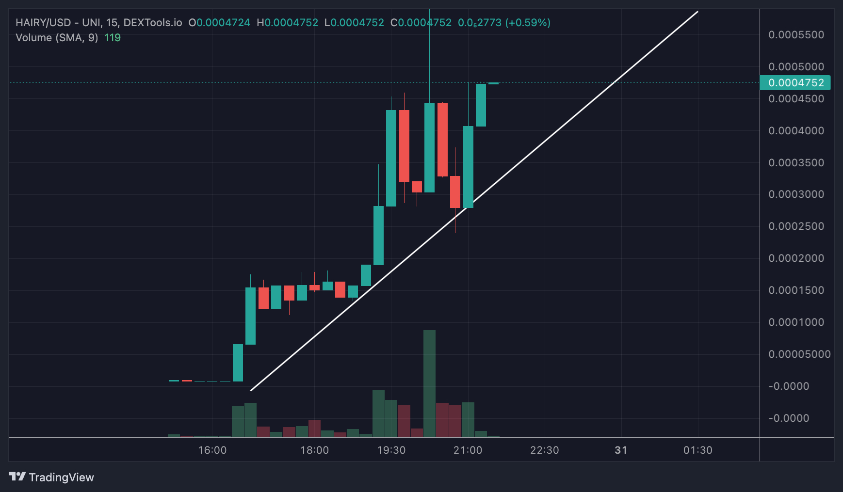 hairy coin price chart