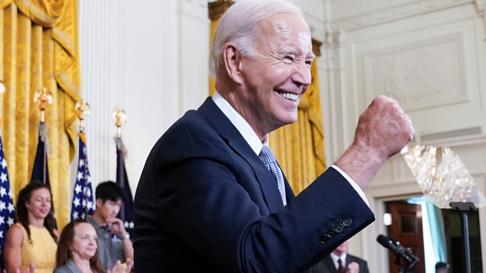 Biden takes a victory lap one year after signing Inflation Reduction Act