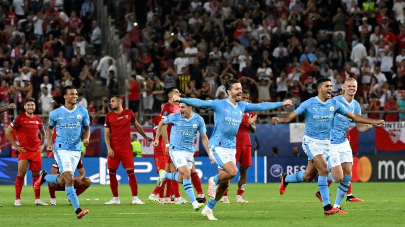 Manchester City struggles to debut UEFA Super Cup victory against Sevilla