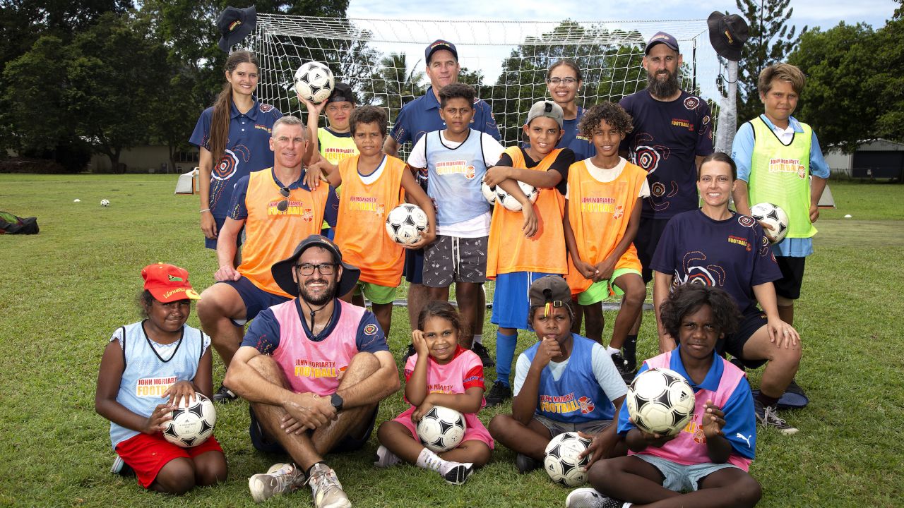 John Moriarty Football trains thousands of Indigenous children in remote and rural communities each week.